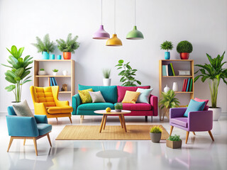 modern living room with furniture