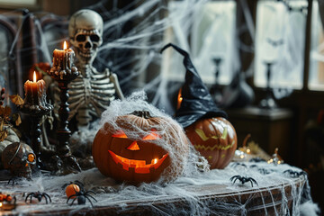 Autumn halloween carnival mysterious character generative AI