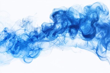 Fototapeta premium Solitary azure mist against a pristine white background