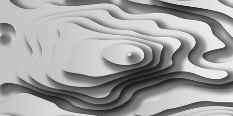 3d render, abstract white paper background, layers, flat structures. abstract Background with lines Modern white carve wave line abstract luxury 3d papercut background. Abstract background. Papercut b © Toko Toko