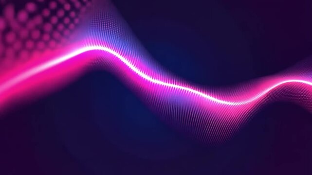 Pink and blue sound wave on dark background