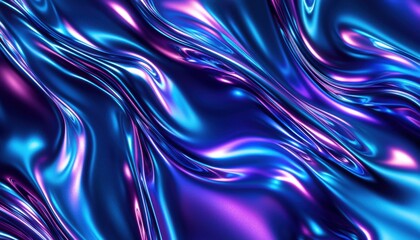 Fototapeta premium A vibrant, abstract design featuring flowing waves of blue and purple hues, creating a dynamic and visually striking effect.