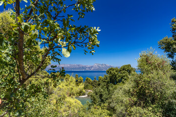 Trpanj, Peljesac peninsula, Adriatic Sea, azure water, rocky beaches