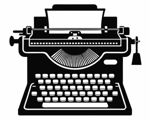 Typewriter icon. Simple illustration of typewriter vector icon for web design isolated, Old typewriter icon on white background.