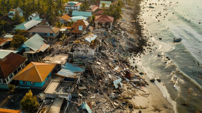 Coastal Destruction After Powerful Storm Devastates Seaside Community