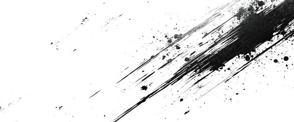 Vector brush splatter background grunge black speckles grunge texture abstract 
