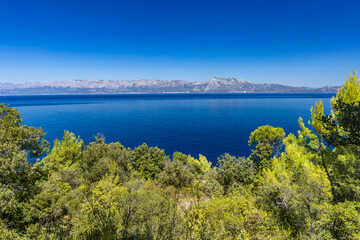 Trpanj, Peljesac peninsula, Adriatic Sea, azure water, rocky beaches