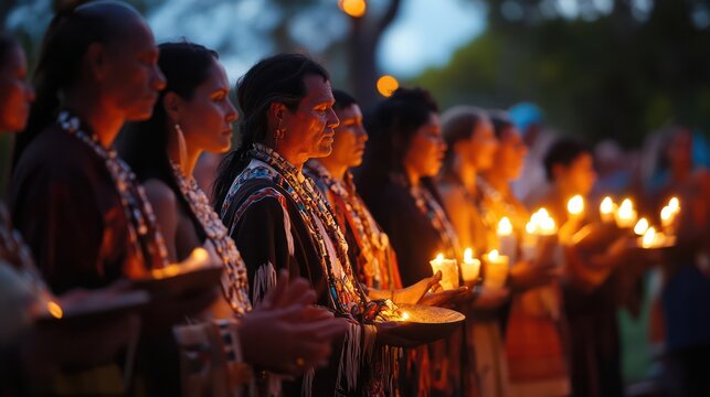 Aboriginal spiritual ceremonies honoring ancestors and the land through sacred rituals and songs.