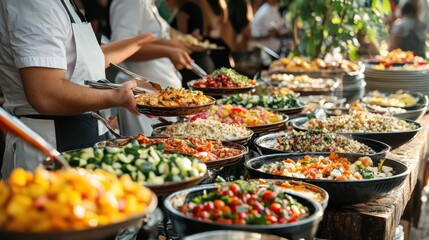 Obraz premium An international food festival celebrating cultural diversity through global cuisine, with tastes from every continent.