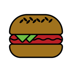 Burger icon. cheese burger Symbol. hamburger sign. for mobile concept and web design.
