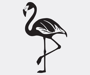 Flamingo silhouettes of birds, Flamingo silhouettes, large pack of vector silhouette design, isolated white background Artwork