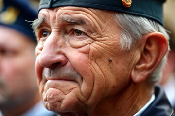 Portrait of elderly veteran with years of service veterans day tribute