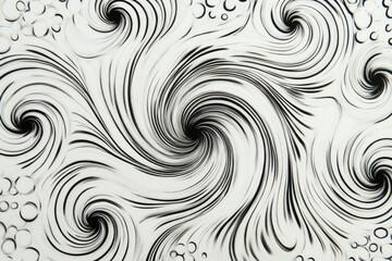 Intricate swirls of black ink on textured white paper, forming a hypnotic, circular pattern