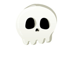 Cute Skull in Halloween Theme hand drawn for decoration element,PNG file no background