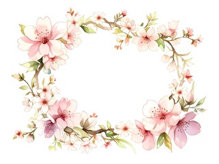 Cherry Blossom Sakura Flower Wreath Frame