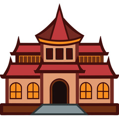 Mansion House Flat vector illustration  on a white background