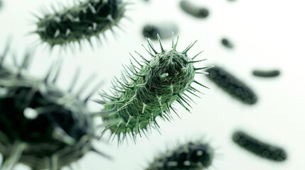 Fototapeta premium bacteria cells close up - a dangerous microscopic infection