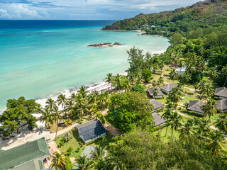 View of Cote D'Or Beach Praslin Island Seychelles © ewelinaf