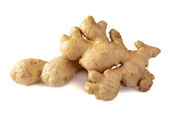 Fresh ginger isolated on a white background.