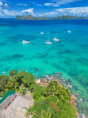 Boats near Praslin Island Seychelles © ewelinaf