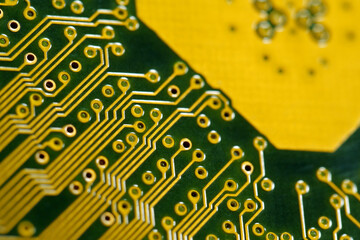 Computer motherboard. Details of PC mainboard