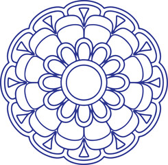 Outline Mandala for Coloring Book Page. Oriental