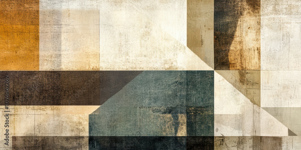 Poster optical illusions and floating shapes in geometric abstraction