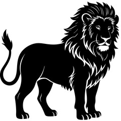 lion vector silhouette illustration on white background