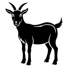 Goat vector silhouette illustration on white background