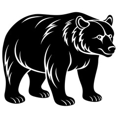  bear vector silhouette illustration on white background