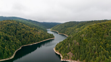 view of the lake in Transylvania 