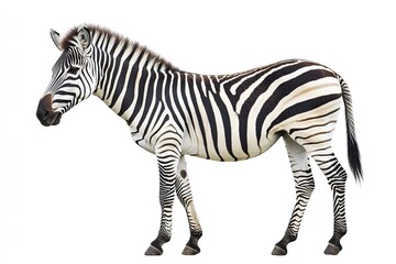 Fototapeta premium Beautiful zebra isolated over white background