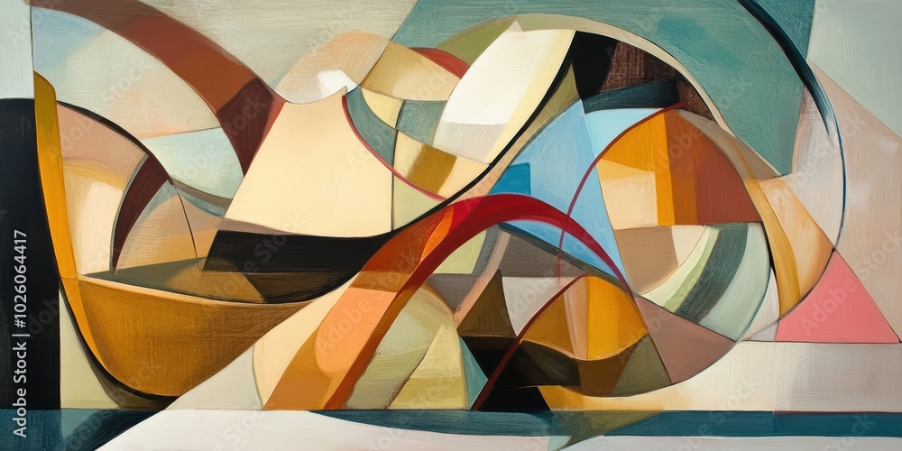 Poster abstract fusion of architectural forms in a modern composition