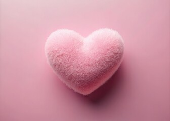Obraz premium Gentle pink backdrop featuring a tender soft pink heart, perfect for sweet or romantic-themed designs and projects, enhancing the overall aesthetics with love.
