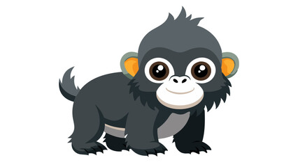 Fototapeta premium baby cartoon gorilla isolated on white - vector illustration gorilla, mountain gorilla vector art isolated on white