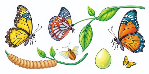 Butterfly Life Cycle Coloring Sheet for Kids - Fun Educational Activity