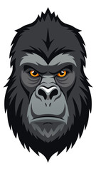 head of a  gorilla isolated on white  - vector illustration gorilla, mountain gorilla vector art isolated on white