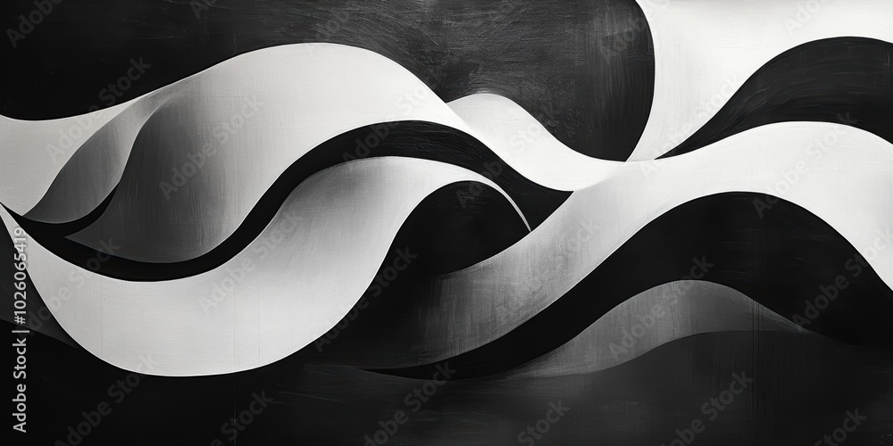 Poster dynamic waves a study in monochrome fluidity and form