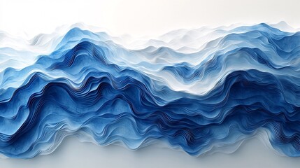 Obraz premium Hand-Drawn Blue and White Wave Patterns