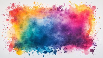 Colorful watercolor background with abstract paint splatter.