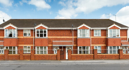 Traditional red brick terraced houses