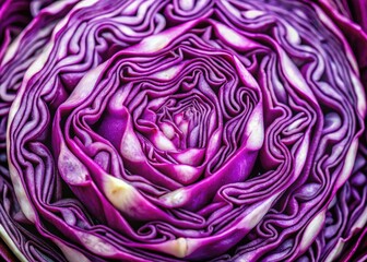 Obraz premium Half a purple cabbage sits against a colorful background, celebrating vegetarianism. This fresh, vibrant element emphasizes natural food choices and promotes a healthy dietary lifestyle.