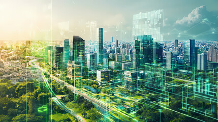 Generative AI, Innovative Smart City Construction Featuring Green Spaces and Smart Systems
