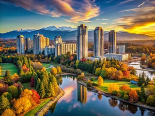 Fototapeta premium Captivating Portrait Photography in Surrey, Canada - Nature and Urban Fusion