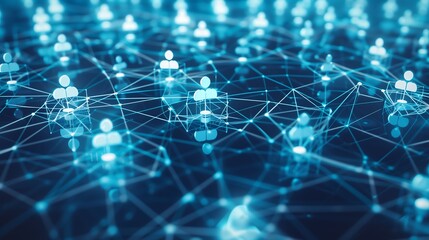 Obraz premium Modern Human Connections in a Digital Landscape. Generative AI