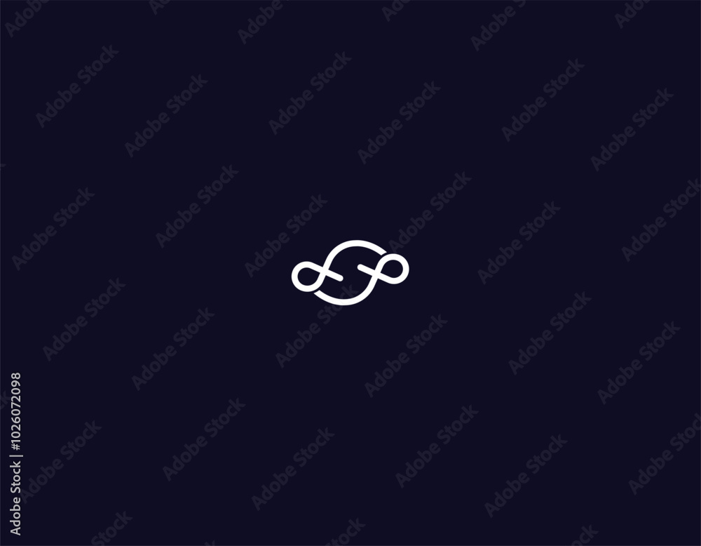 Poster minimal letters dsp or dp linear monogram logo with dark blue color on background.