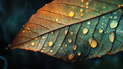 Fototapeta premium Delicate Leaf in Acidic Rain Melting Away