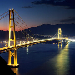 Naklejka premium 建築, ランドマーク, 夜, 旅行, 海