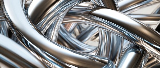 Contemporary Abstract Stainless Steel Composition