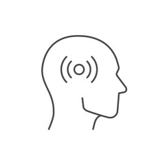 Human headache line outline icon